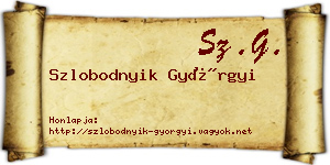 Szlobodnyik Györgyi névjegykártya