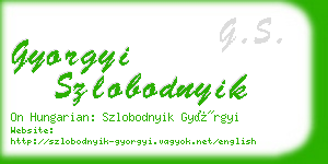 gyorgyi szlobodnyik business card